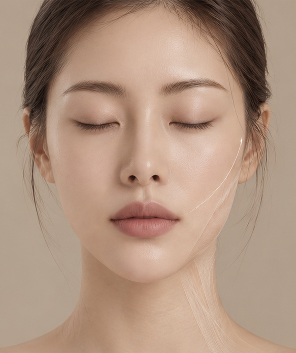 얼굴선의 지지 방향을 표현한 이미지